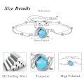 wholesale 925 Sterling Silver Turquoise Bracelet Wholesale With Elegant Scroll Design And Adjustable Chain-0-4