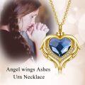 wholesale 925 Sterling Silver Red Crystal Angel Wings Heart Keepsake Pendant Necklace with Funnel and Fill Tool-0-11