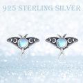 wholesale 925 Sterling Silver Moonstone Luna Moth Stud Earrings for Women Girls Gift Idea-0-4