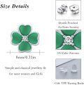 wholesale 925 Sterling Silver Green Clover Stud Earrings Minimalist Hypoallergenic Jewelry for Women Ladies-0-1