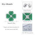 wholesale 925 Sterling Silver Green Clover Stud Earrings Minimalist Hypoallergenic Jewelry for Women Ladies-0-1