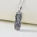 TOUPOP Sterling Silver Tree Of Life Cylinder Urn Pendant Necklace For Ashes Keepsake Memorial-0-2