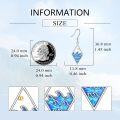 wholesale 925 Sterling Silver Blue Fire Opal Ocean Wave Lighthouse Drop Earrings-0-3