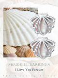 wholesale 925 Sterling Silver Shell Shape White Opal Stud Earrings for Sensitive Skin-0-3