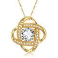 TOUPOP 14K Gold & Stone Love Knot Pendant Necklace-0-0