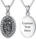 wholesale  Sterling Silver 12 Month Birth Flower Photo Locket Necklace Jewelry Gift -0-56