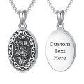 wholesale 925 Sterling Silver Oxidized Floral Oval Locket Bracelet With Filling Tool Set-0-56