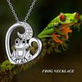 TOUPOP Sterling Silver Crystal Frog Necklace Pendant Jewelry Birthday Christmas Gifts-0-2