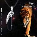 wholesale 925 Sterling Silver Black Crystal Mens Tiger Head Pendant Necklace-0-4