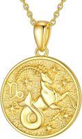 wholesale 925 Sterling Silver Pisces Zodiac Sign Pendant Necklaces for Women Gold Plated s-0-3