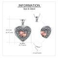 wholesale 925 Sterling Silver Heart Locket with Rose Gold Pig Pendant Photo Jewelry for Women-0-4