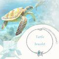 wholesale 925 Sterling Silver Sea Turtle Bracelet for Women, Symbol of Longevity & Wisdom, Hypoallergenic Jewelry, Lightweight 15mm Turtle Charm Gift-0-5