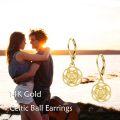 wholesale 14K Gold Celtic Knot Drop Earrings with Leverbacks for Women - Birthday Gifts-0-1