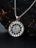 TOUPOP Sterling Silver Sun Pendant Necklace For Men Women-0-4