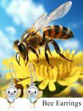 wholesale 925 Sterling Silver Bee with Heart Moonstone Drop Earrings for Women-0-2