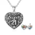 TOUPOP 18K Gold Plated Zircon Locket Necklace 21st Birthday Gift For Her-0-0