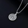 wholesale 925 Sterling Silver Oxidized Matte Orthodox Saint Pendant Necklace  with Chain for Men & Women-0-2