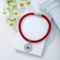 wholesale 925 Sterling Silver Evil Eye Bracelet Wholesale With Red Braided Leather-0-2