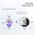 wholesale 925 Sterling Silver Purple Austrian Crystal Angel Wings Heart Pendant Necklace-0-3