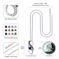 wholesale  925 Sterling Silver White Gold Plated Heart Birthstone Necklace with Infinity Symbol for Women, Adjustable Chain, Hypoallergenic, Elegant Gift for Her-0-5