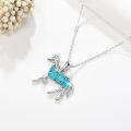 wholesale 925 Sterling Silver Turquoise Horse Pendant Necklace - Gifts for Women/Mom/Sister-0-2