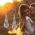 wholesale 925 Sterling Silver Mustard Seed Celtic Knot Dangle Drop Earrings-0-2