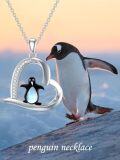 wholesale TOUPOP Mothers Day Gifts For Mom Penguin Necklace Sterling Silver Moonstone Penguin Pendant Necklace Cute Animal Jewelry Christmas Xmas Holiday Gifts For Women -0-4