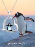 TOUPOP Sterling Silver Moonstone Penguin Pendant Necklace-0-4