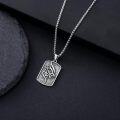 wholesale S925 Sterling Silver Allah Necklace Islamic Muslim Necklace Arabic Calligraphy Alhamdulillah Dog Tag Pendant Islamic Jewelry gifts for Men Women-0-3