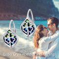 wholesale 925 Sterling Silver Abalone Shell Celtic Trinity Knot Leverback Earrings Triquetra Tree of Life s for Women Girls-0-5