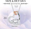 wholesale 925 Sterling Silver Mama Bear Family Pendant Necklace - Heart-Shaped Charm w/ Cub Design-0-5