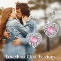 wholesale Sterling Silver Onyx Peridot Pink Moss Agate Turquoise Lapis Lazuli Heart Earrings-0-29