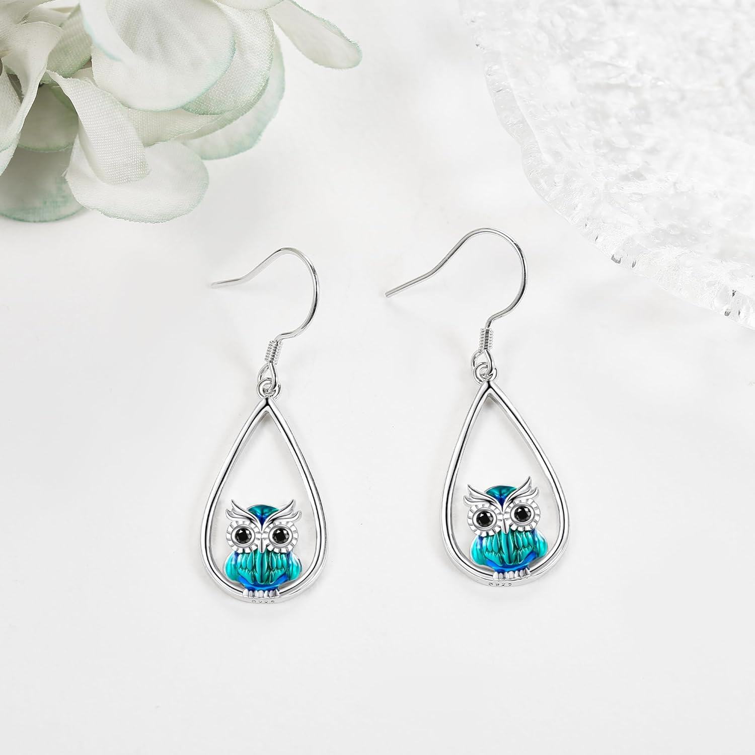Sterling Silver Animal Dangle Drop Earrings with Stone for Women Jewelry Gifts-0-3