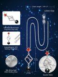 TOUPOP Sterling Silver Black Freshwater Pearl Constellation Necklace-0-6