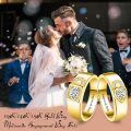 TOUPOP 10k 14k 18k Gold Moissanite Engagement Wedding Ring Set for Couples-0-1