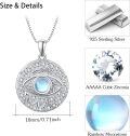 wholesale 925 Sterling Silver Moonstone Evil Eye Pendant Necklace Protection Charm s for Women and Men-0-4