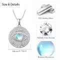 wholesale 925 Sterling Silver Moonstone Evil Eye Pendant Necklace Wholesale Protection Charm s for Women and Men-0-4