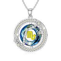 TOUPOP Sterling Silver Crystal Zodiac Necklace Constellation Pendant Gift-undefined