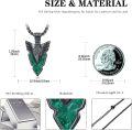 wholesale 925 Sterling Silver Green Stone Viking Pendant Necklace s for Men & Women Norse Thors Hammer Amulet -0-3