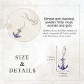 wholesale 925 Sterling Silver Blue Enamel Anchor Dangle Earrings for Women Ocean Theme  4cm Long-0-2