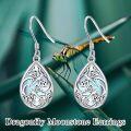wholesale 925 Sterling Silver Teardrop Blue Opal Filigree Drop Earrings-0-1