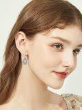 wholesale 925 Sterling Silver Teardrop Blue Moonstone Filigree Leverback Dangle Earrings for Women-0-1