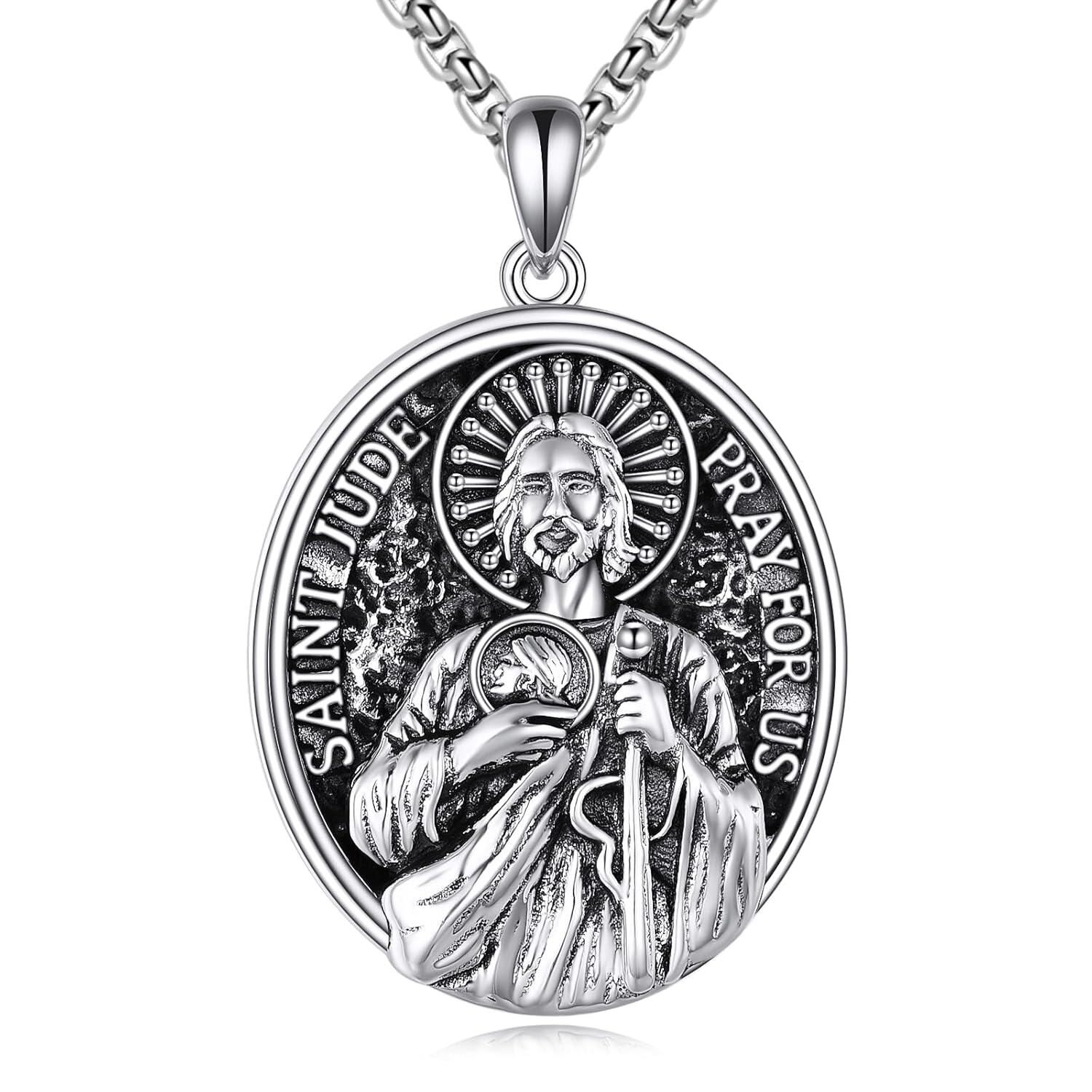 Wholesale 925 Sterling Silver Saint Jude Pendant Necklace For Men at ...