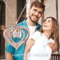 wholesale 18K Rose Gold Plated Sterling Silver 0.5ct VVS1 Moissanite Heart Necklace Engraved I Love You Forever for Women-0-3