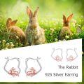 wholesale 925 Sterling Silver Rabbit Heart Hoop Earrings Gift for Women-0-3