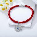 wholesale 925 Sterling Silver Red Braided Leather Evil Eye Hamsa Hand Pendant Bracelet for Women's Protection and Good Luck s-0-1