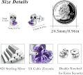 wholesale 925 Sterling Silver Purple Crystal Sloth Stud Earrings for Kids Adults-0-5