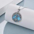 wholesale 925 Sterling Silver Celtic Tree Of Life Pendant Necklace Wholesale With Green Inlay-0-13