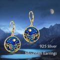 wholesale 925 Sterling Silver Starry Night Sky Leverback Dangle Earrings-0-5