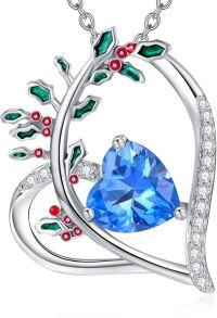 wholesale 925 Sterling Silver Birthstone Flower Necklace for Women-12-Dec-Holly